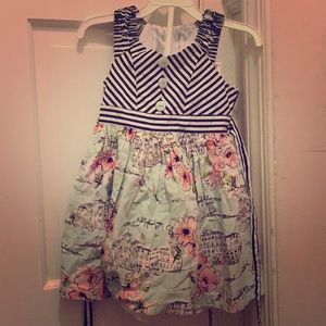 Back white mint green girls dress